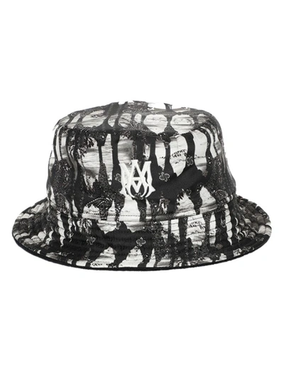 Shop Amiri Bandana Aloha Silk Reversible Bucket Hat In Black