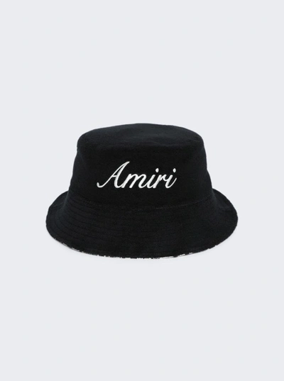 Shop Amiri Bandana Aloha Silk Reversible Bucket Hat In Black
