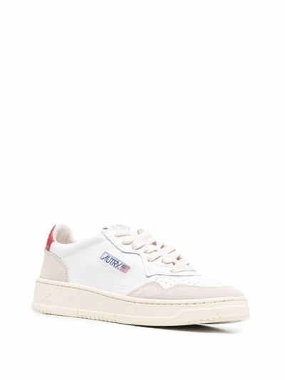Shop Autry White Suede Leather Sneakers