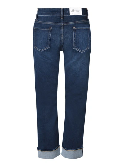 Shop 7 For All Mankind Slim Crop Cut Illusion Jeans In Blue