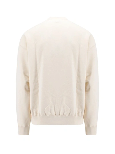 Shop Jil Sander Cotton Sweatshirt With Frontal Logo In Neutrals