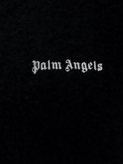 Shop Palm Angels Wool Blend Sweater With Embroidered Logo In Black