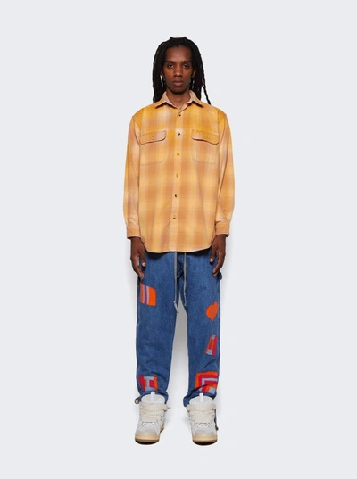 Shop Notsonormal Reflect Flannel Shirt In Yellow