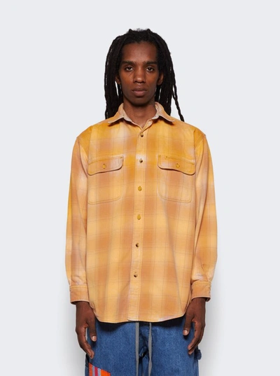 Shop Notsonormal Reflect Flannel Shirt In Yellow