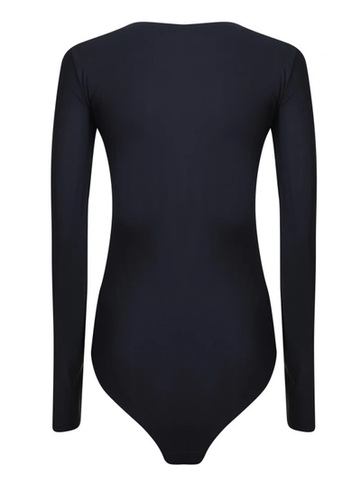 Shop Mm6 Maison Margiela Bodysuit With A Coated Effect In Black