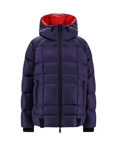Shop Dsquared2 Padded And Quilted Jacket With Maxi Logo Print In Blue