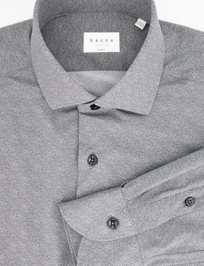 Shop Xacus Dark Melange Shirt In Grey