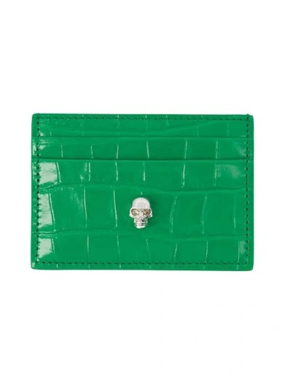 Shop Alexander Mcqueen Card Holder - Leather - Green