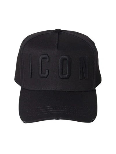 Shop Dsquared2 Icon Embroidered Cap In Black