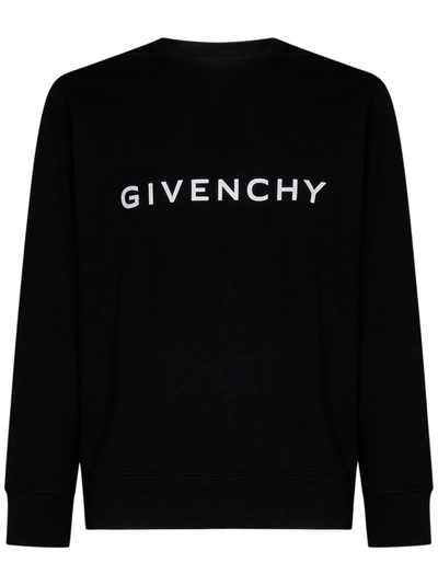 Shop Givenchy Black Logo Print Sweatshirt