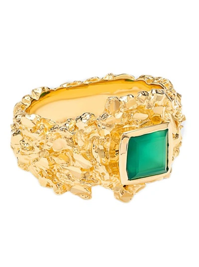 Shop Veneda Carter Gold Hammered Gemstone Ring