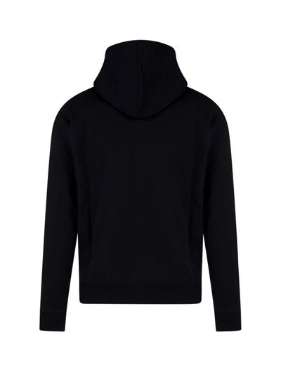 Shop Courrèges Cotton Sweatshirt With Embroidered Logo In Black