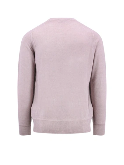 Shop Etro Embroidered Logo Wool Sweater In Purple