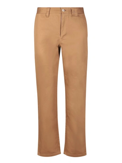Shop Burberry Straight-cut Denton Pants In Cotton In Brown
