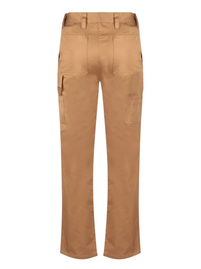 Shop Burberry Straight-cut Denton Pants In Cotton In Brown