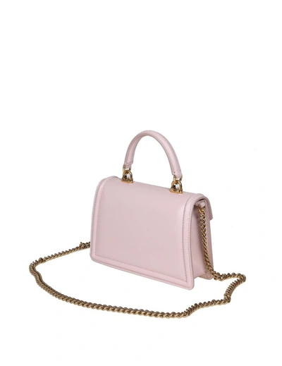 Shop Dolce & Gabbana Small Devotion Handbag In Powder Leather In Pink