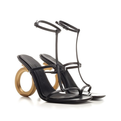 Shop Ferragamo Elina Leather Sandals In Black