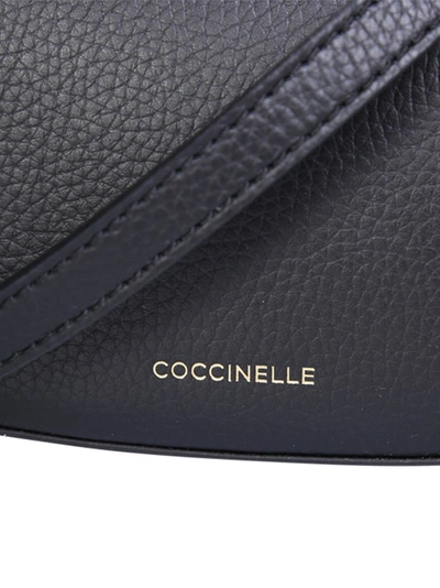Shop Coccinelle Black Merveille Leather Mini Bag In Grey