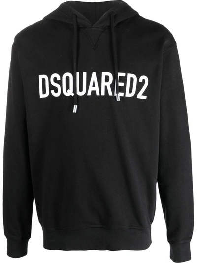 Shop Dsquared2 Logo Print Hoodie In Black