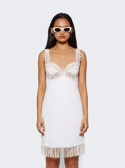 Shop Proenza Schouler Rib Knit Lace Dress In White
