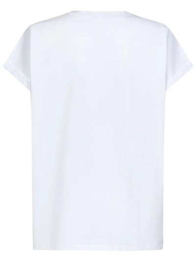Shop Balmain White Logo Print T-shirt