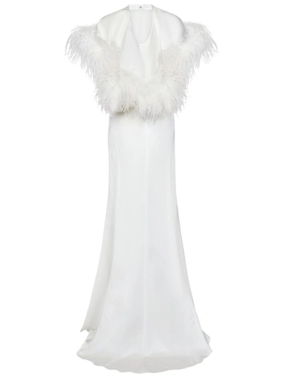 Shop Attico Pure White Feather Dress