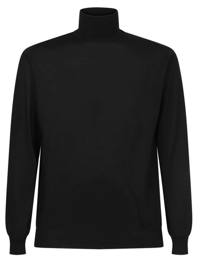 Shop Dell'oglio High Neck Pullover In Black