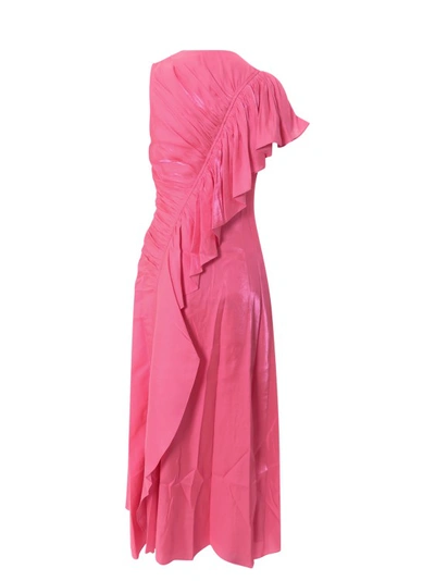 Shop Ulla Johnson Draped Long Dress In Pink