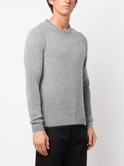 Shop Barena Venezia Grey Knitted Wool Blend Sweater