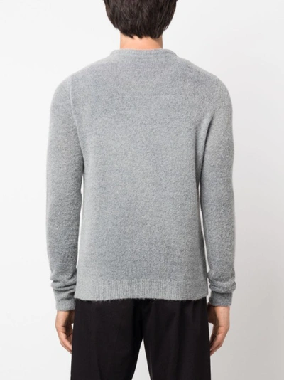Shop Barena Venezia Grey Knitted Wool Blend Sweater