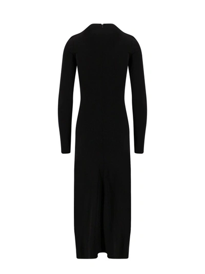 Shop Givenchy Viscose Dress With Frontal Drapery In Black
