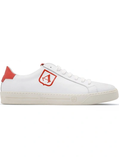 Shop Alexander 1910 Leather Spot Sneakers In White