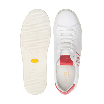 Shop Alexander 1910 Leather Spot Sneakers In White