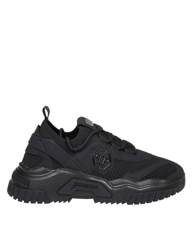 Shop Philipp Plein Black Runner Hexagon Sneakers