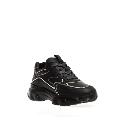 Shop Hogan Black Hyperactive Leather Sneakers