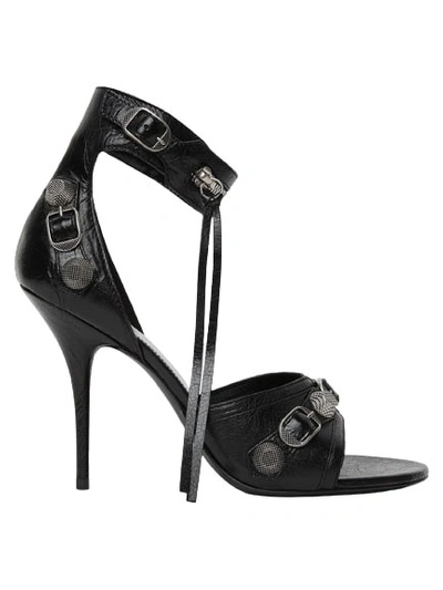 Shop Balenciaga Cagole High Heel Sandals In Black