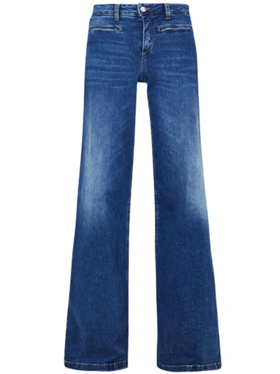 Liu •jo Flared High Waist Denim Jeans Trousers In Blue