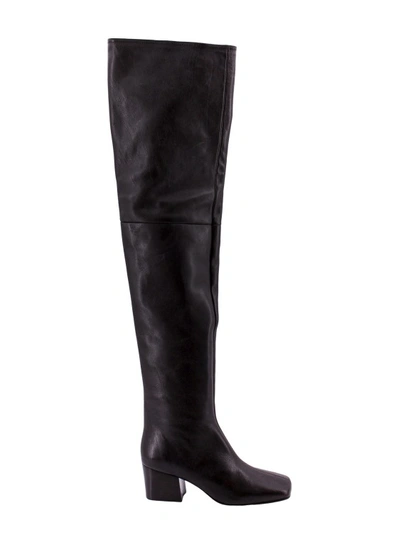 Shop Lemaire Brown Leather Boots In Black