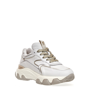 Shop Hogan Hyperactive Sneakers In White Leather And Platinum