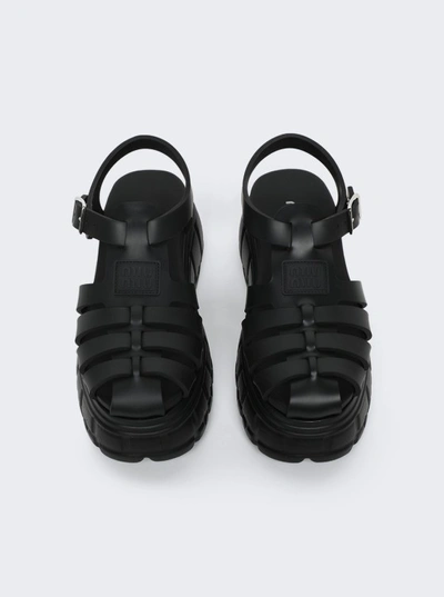 Shop Miu Miu Platform Fisherman Sandals In Black
