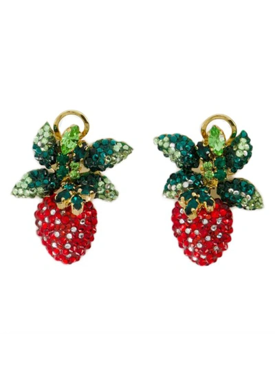 Shop Shourouk Wild Strawberry Earrings - Brass - Multi In Not Applicable