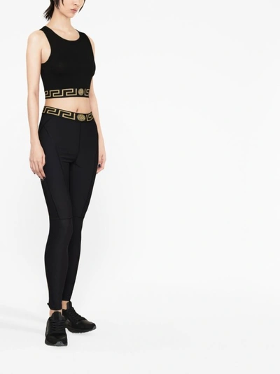 Shop Versace Black Nylon Blend Leggings