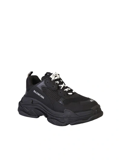 Shop Balenciaga Triple S Leather And Mesh Sneakers In Black