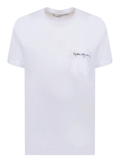 Shop Stella Mccartney Embroidery White Organic Cotton T-shirt