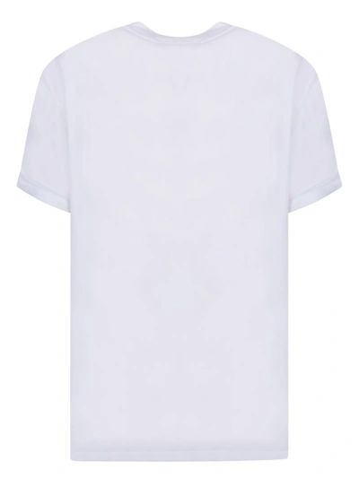 Shop Stella Mccartney Embroidery White Organic Cotton T-shirt