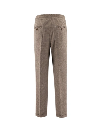 Shop Kiton Soft Virgin Wool Brown Trousers