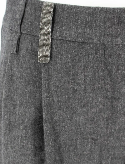 Shop Brunello Cucinelli Grey Slouchy Trousers In Black