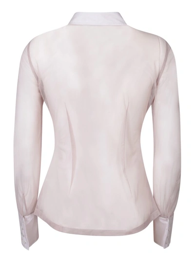 Shop Mm6 Maison Margiela Classic White Cotton Shirt In Neutrals