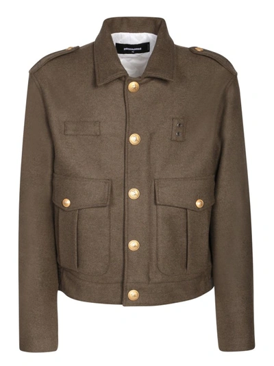 Shop Dsquared2 Wool-blend Livery Jacket In Green