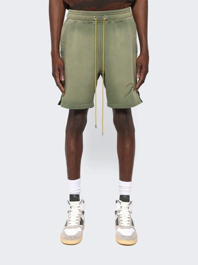 Shop Rhude Sweat Shorts In Green